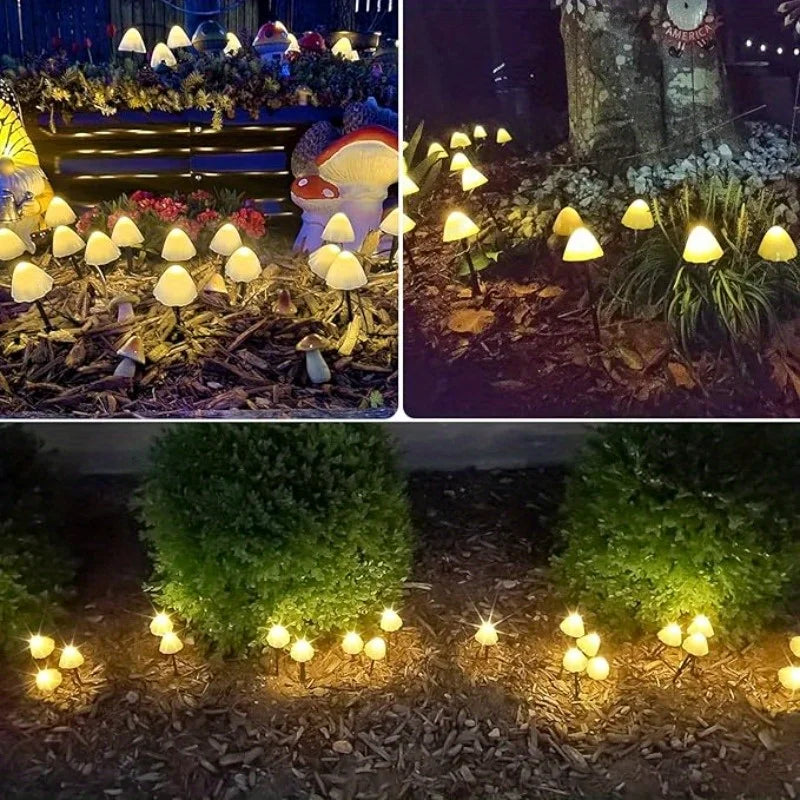 12pcs Mushroom Solar Lights Fairy Solar String Lights 8 Modes Outdoor Solar Pathway Lights Outdoor Decor for Christmas Lamp from PriceLows™