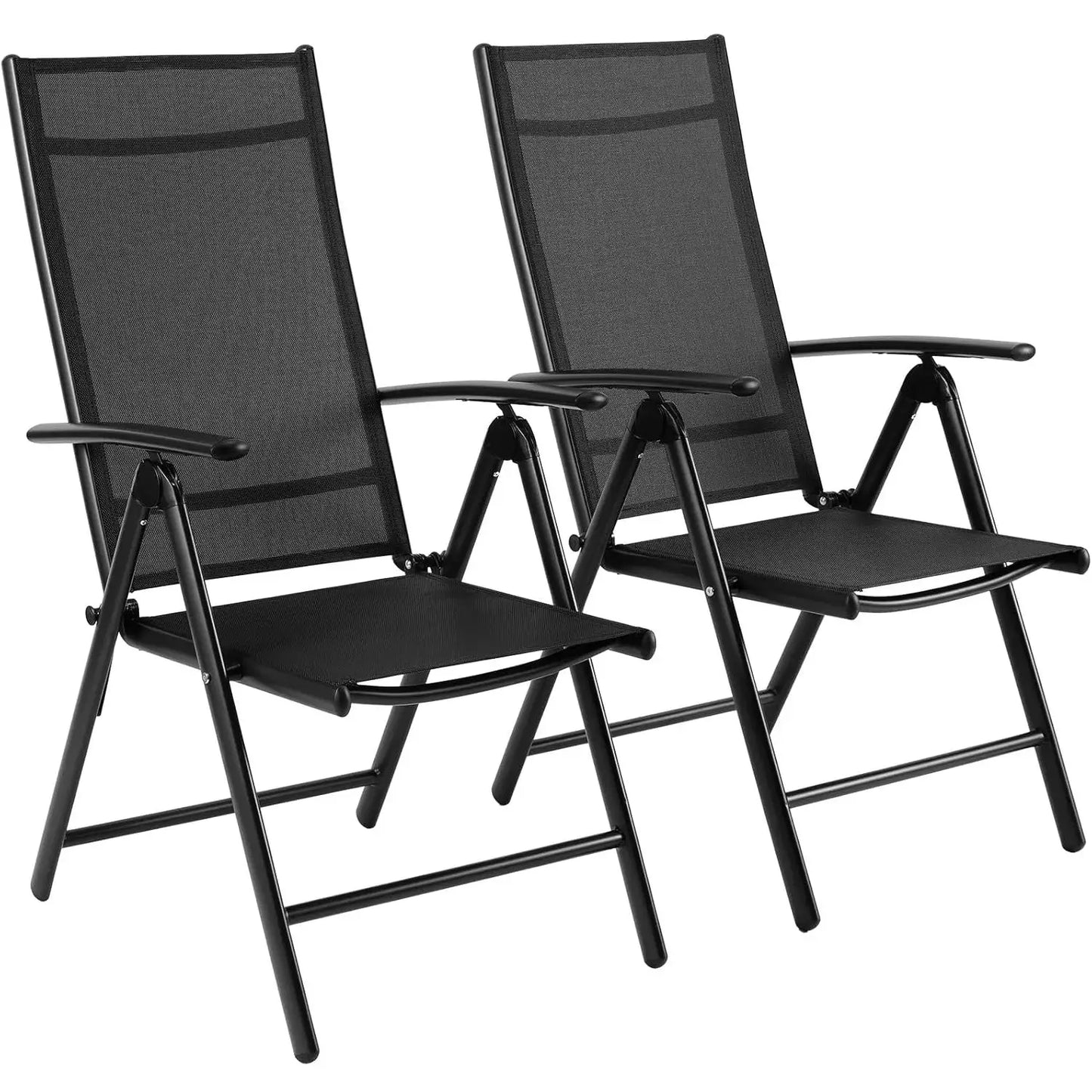 2PCS Foldable Lounge Chair Patio Folding Dining Chairs Aluminum Padded Adjustable High Back Lightweight Lawn Chair, Load 120kg from PriceLows™