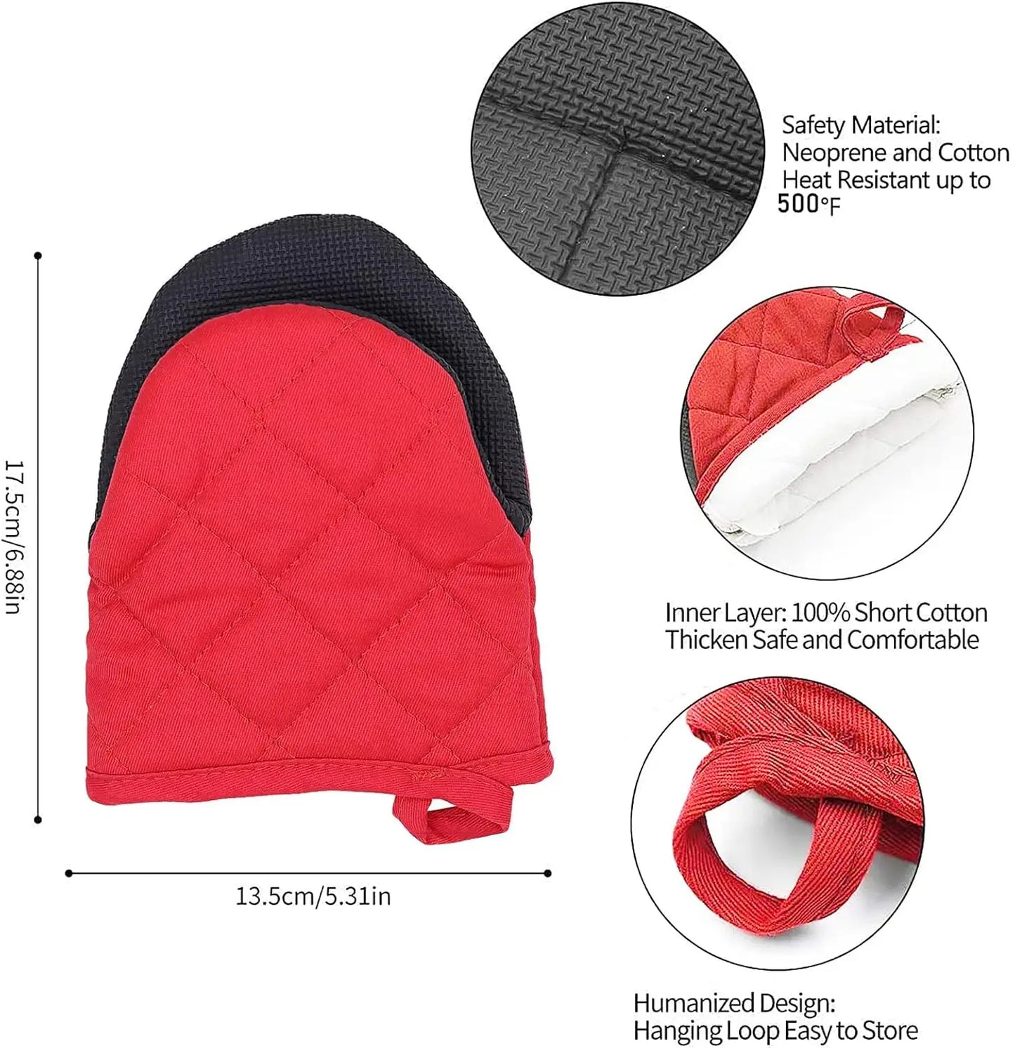 Oven Mitts | High Heat Resistant | Non Slip Grip | One Size