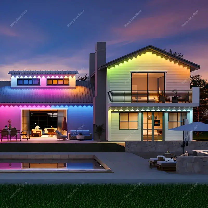 Permanent Outdoor Lights 200FT/60M Waterproof Eaves Lights Bluetooth App Timer Function Multiple Scene Modes For Christmas Decor from PriceLows™