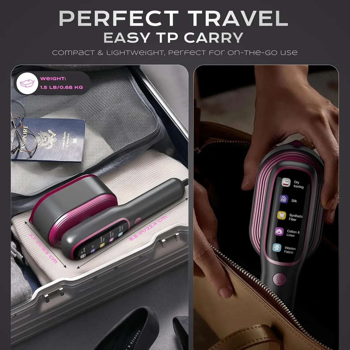 Handheld Garment Steamer | Fast Heat | Portable Travel | 220V Voltage