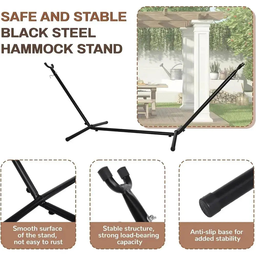 Hammock Stand, Heavy Duty Adjustable Steel Hammock, 9-oot, 450-Pound acity, Weather Resistant and Easy to Assemble from PriceLows™