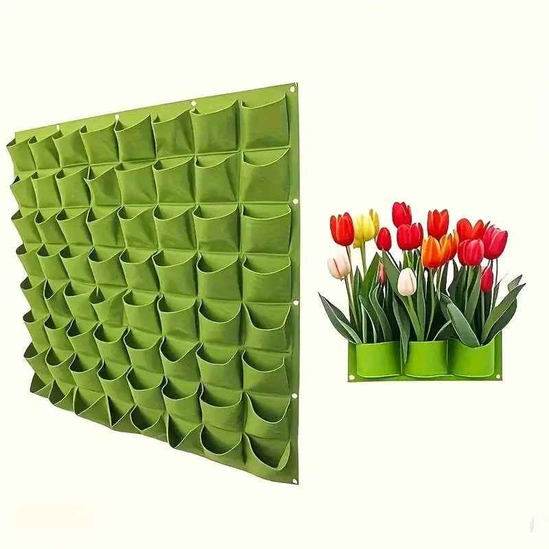 18-Pocket Vertical Garden Planter, Wall-Mounted Bag for Balcony/Patio. Grow herbs & vegetables indoors/outdoors. Space-saving. from PriceLows™