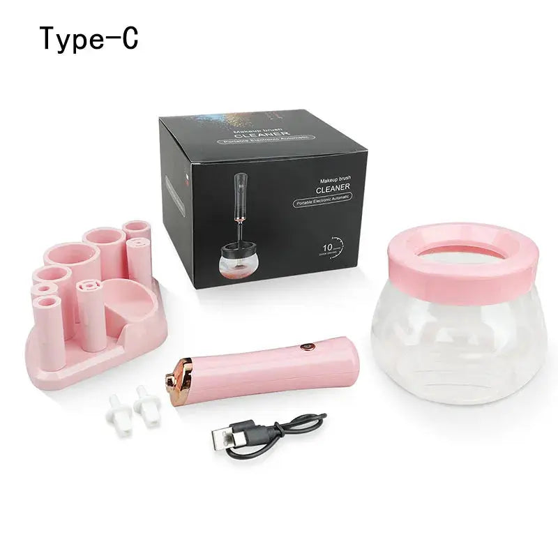 Electric Makeup Brush Cleaner | Automatic Rotary Design | 8 Size Collars