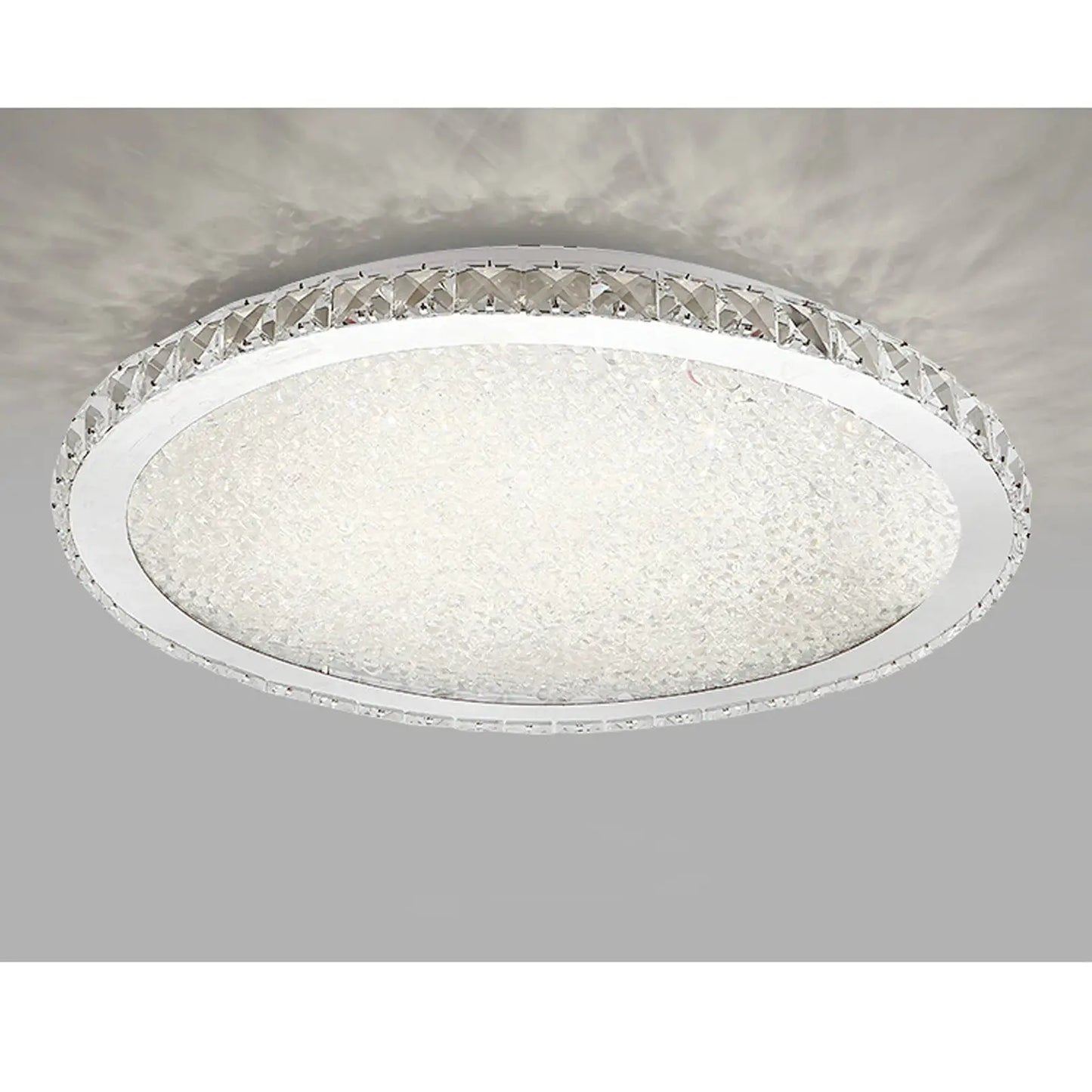 LOYALHEARTD 16" Modern Crystal Ceiling Light Pendant Lamp Luxury Embedded Installation Round LED Chandelier Raindrop Design from PriceLows™