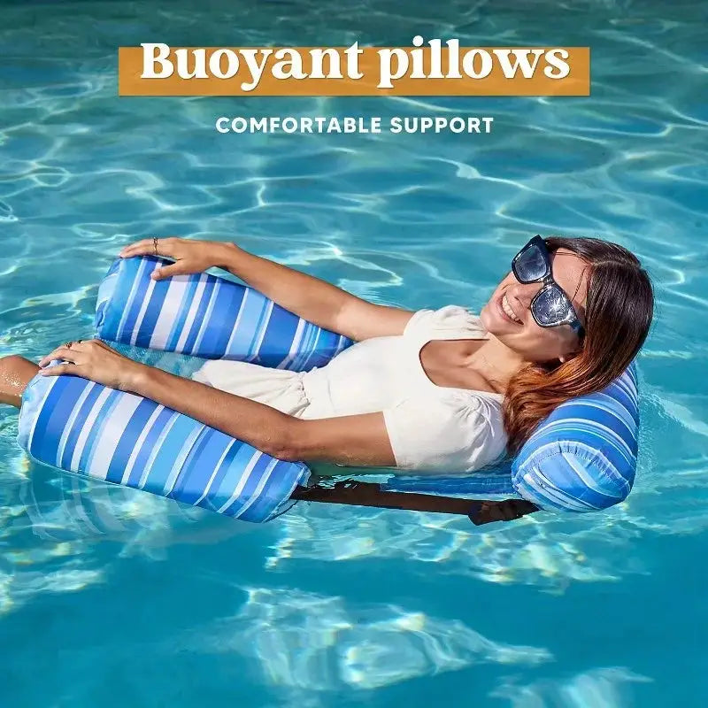 Inflatable Pool Float | 2 Pack | Adjustable Back And Head Support | Adult Size