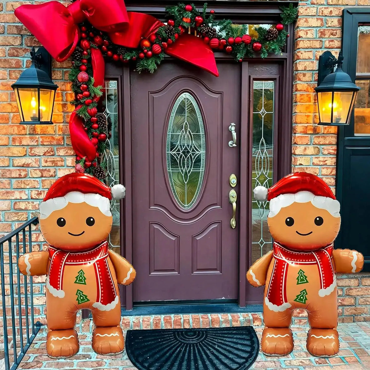 Standing Gingerbread Balloons | 62 Inch Tall | 2 Piece Set | Indoor Decor