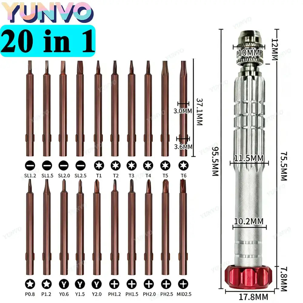 30 in 1 Magnetic Precision Screwdriver Set, S2 Steel Bits, Phone Watch Glasses Repair Tool Kit for iPhone Android from PriceLows™