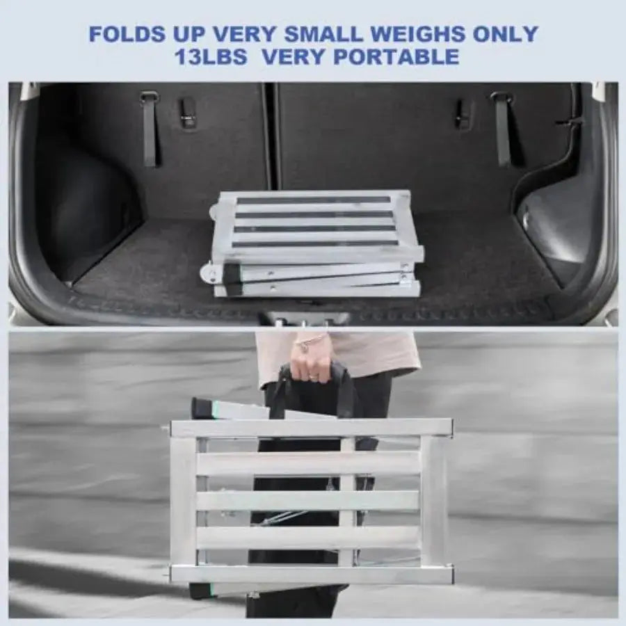 Adjustable Work Platform with 400 lb Duty Rating Steel Step Ladder Portable Folding Scaffolding Platform for RV Cleaning High P from PriceLows™