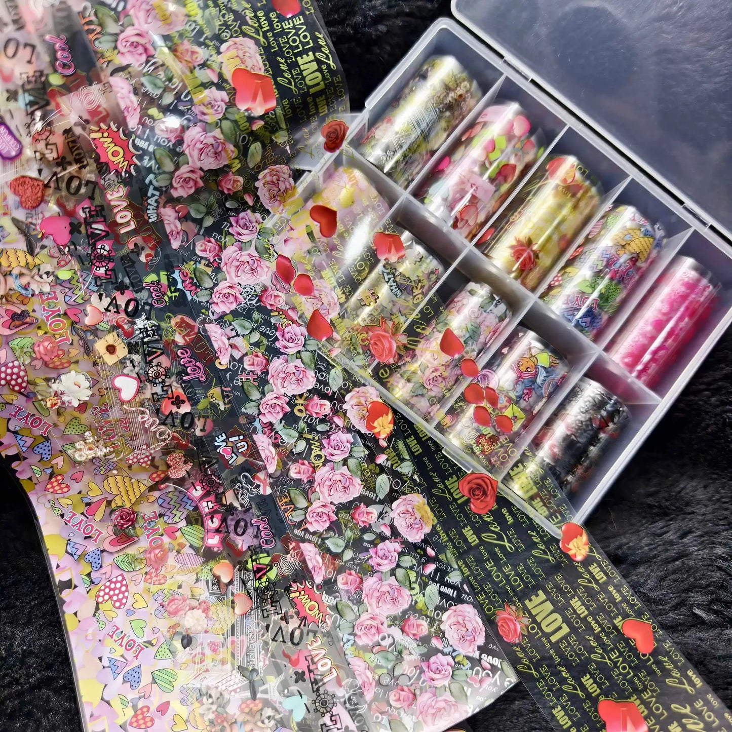 10Rolls Halloween Flower Plaid Angel Marble Bow Nail Foils Transfer Paper Nail Art Stickers Decal Nails Decoration from PriceLows™