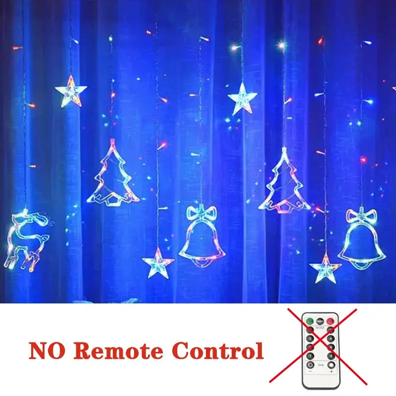 Christmas Decor LED String Garland Moon Star Curtain Light Christmas Tree Ornament Navidad Xmas 2023 New Year from PriceLows™