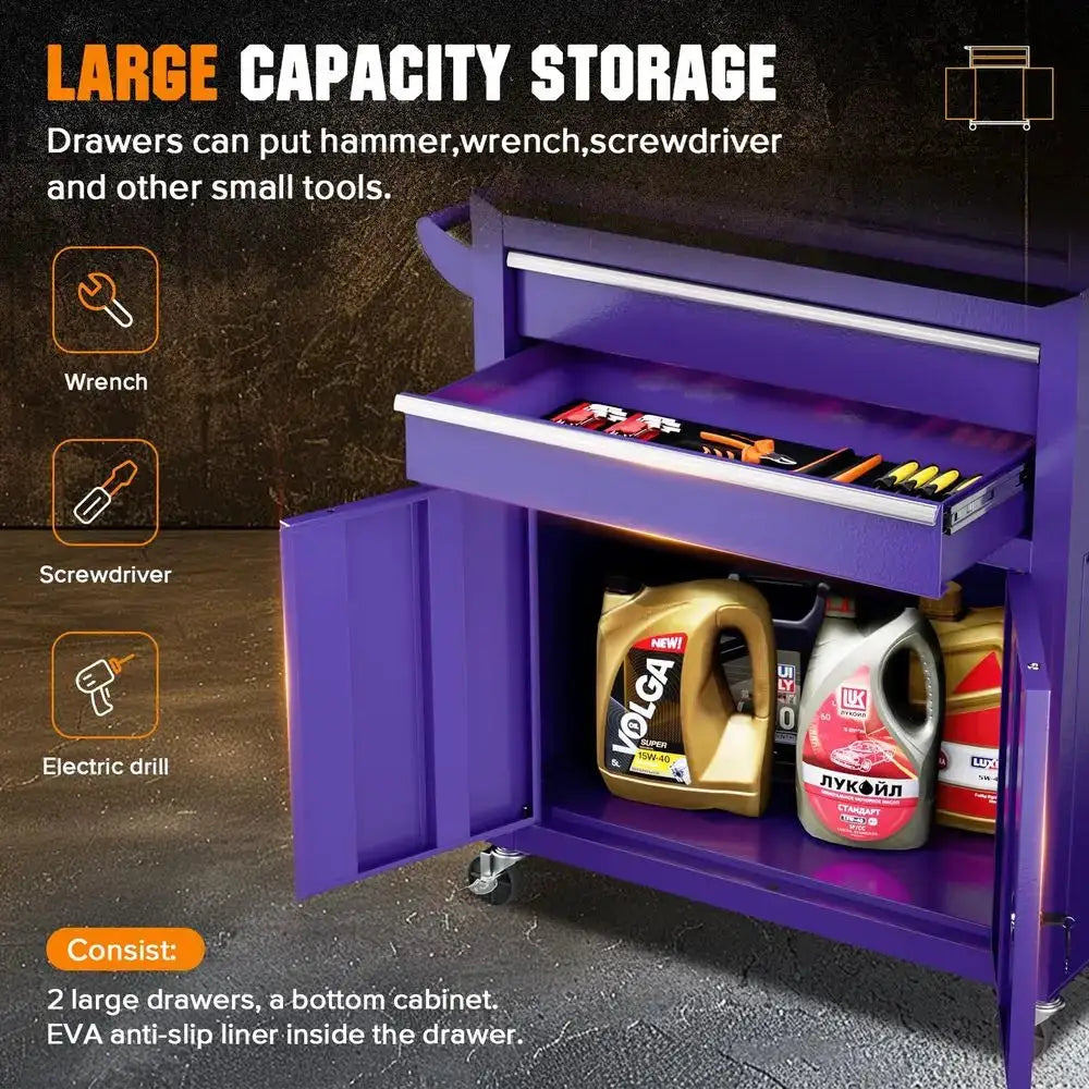 Lockable 8Drawer Rolling Tool Chest amp Cabinet Combo with Black Liner HeavyDuty Steel Garage Tool Box on Wheels Detachable Top from PriceLows™
