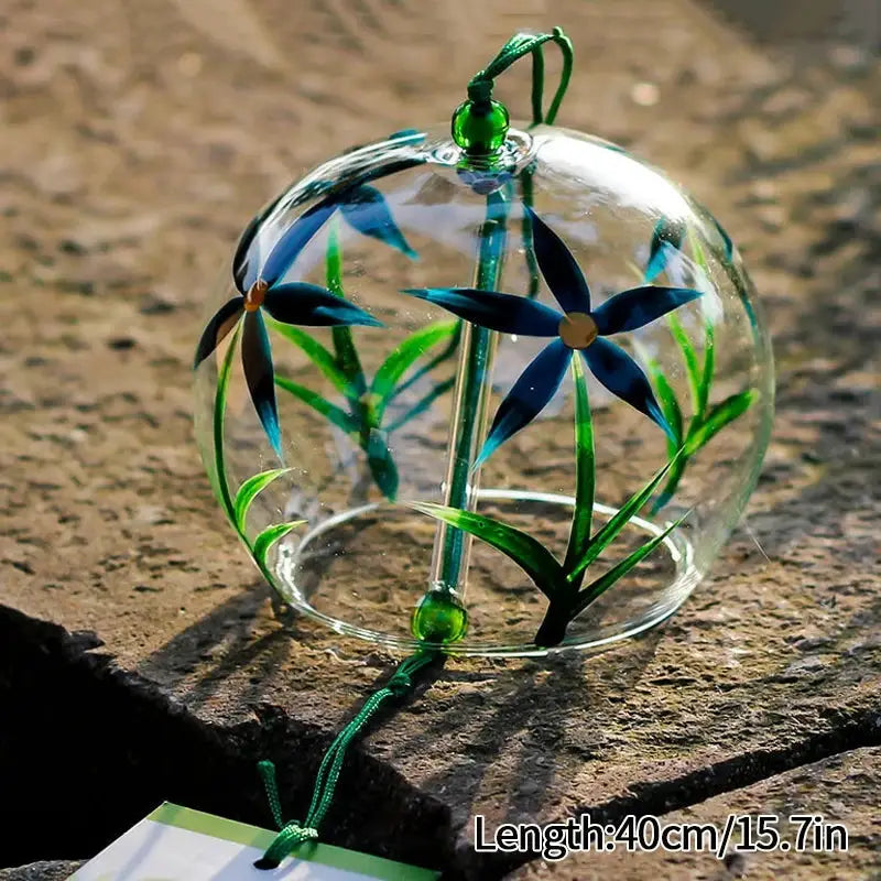 Japanese Windchime Huling Landscape Bell Glass Crystal Bell Wind Hanging Ornament Garden Landscape Japanese Wind Bell Decor 후우링 from PriceLows™