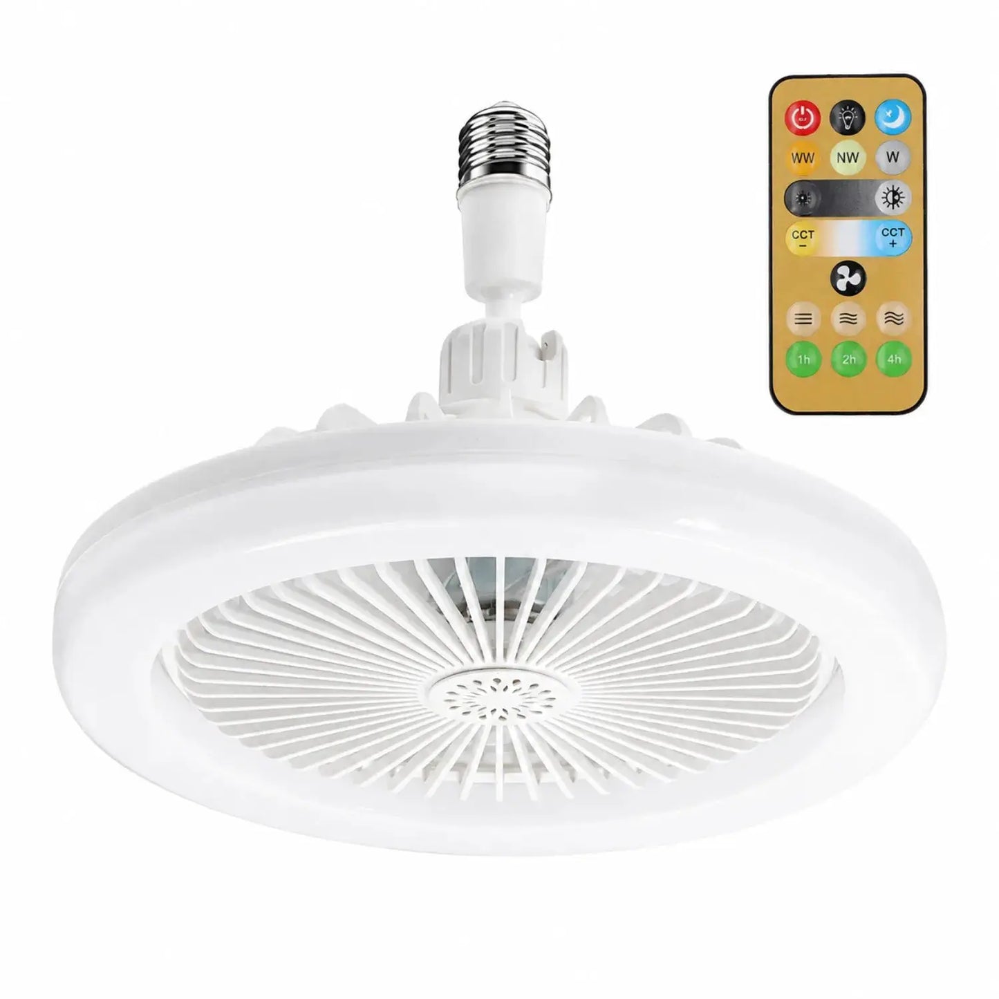 Ceiling Fan Light | E27 Socket | Remote Control | White