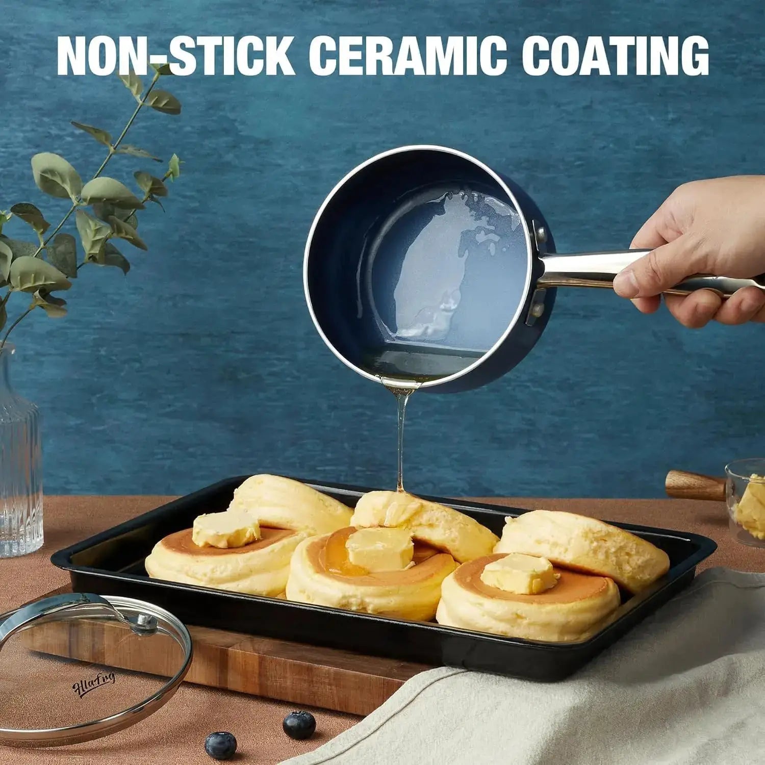 KOCH SYSTEME CS Nonstick Saucepan Set with Lids, 1+2+3QT Pot Set with Ceramic Nonstick Coating, Less Oil and Easy to Clean from PriceLows™