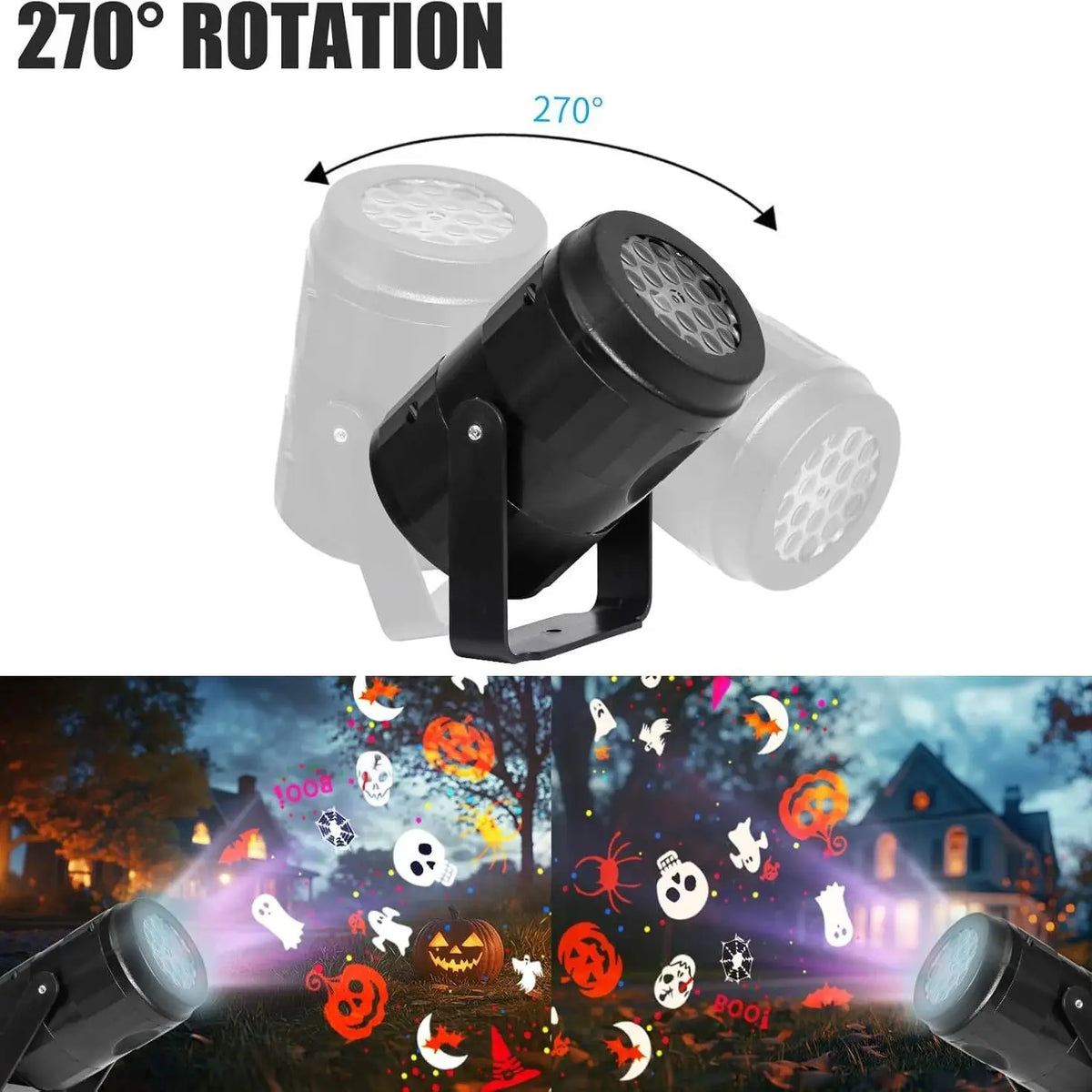 LED Projector Light | USB Powered | Rotating Design | Pumpkin Snowflake