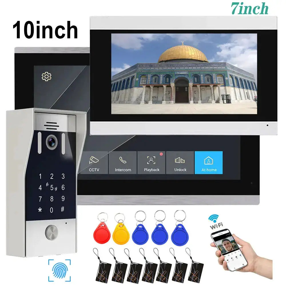 Video Doorbell Intercom | 10 Inch Display | 1080P Camera | Password Access