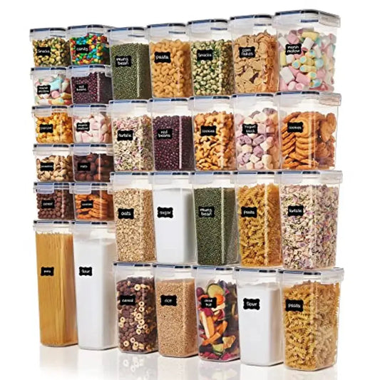 32pcs Airtight Food Storage Containers Set, BPA Free Plastic Kitchen and Pantry Organization Canisters with Lids for Cereal, Dr from PriceLows™