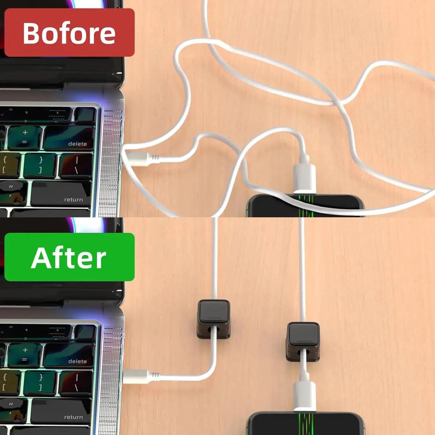 1 piece of magnetic wire organizer desktop wall mounted data cable holder and fixing tool cable clamp plug and hanger from PriceLows™