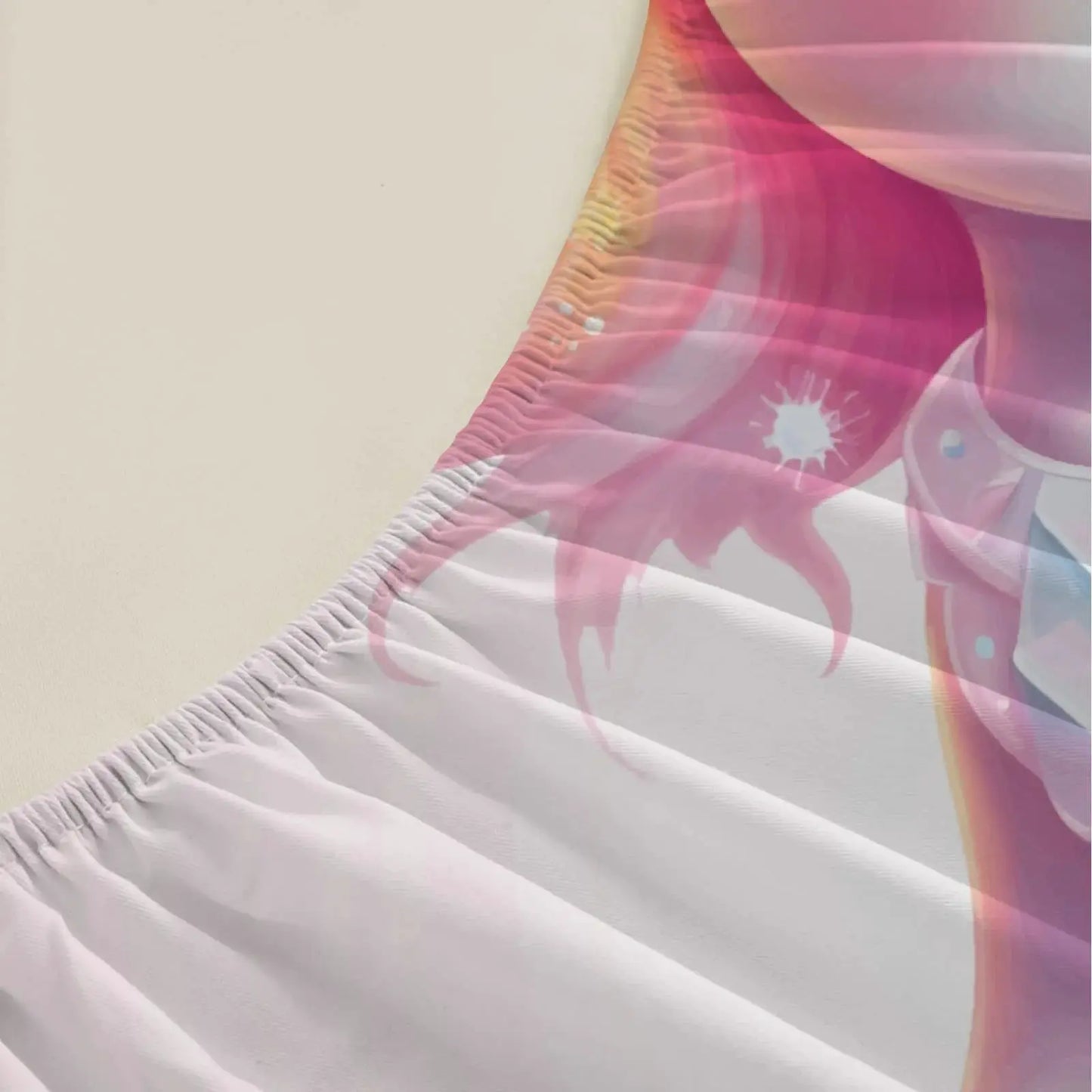 1pc Cute Pastel Unicorn Print Fitted Sheet Deep Pocket Elastic Mattress Cover Single Double Queen King Bedroom Decor from PriceLows™