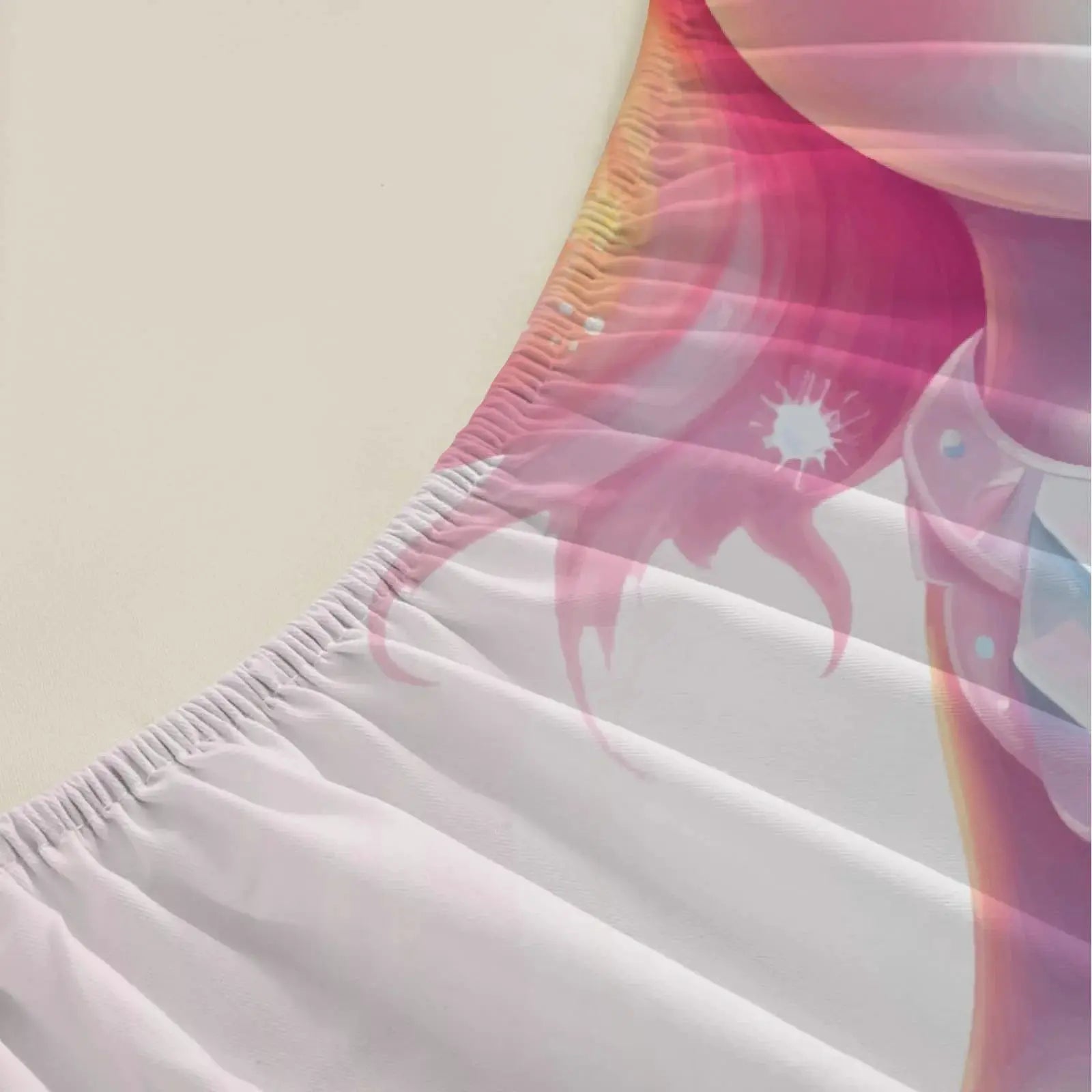 1pc Cute Pastel Unicorn Print Fitted Sheet Deep Pocket Elastic Mattress Cover Single Double Queen King Bedroom Decor from PriceLows™