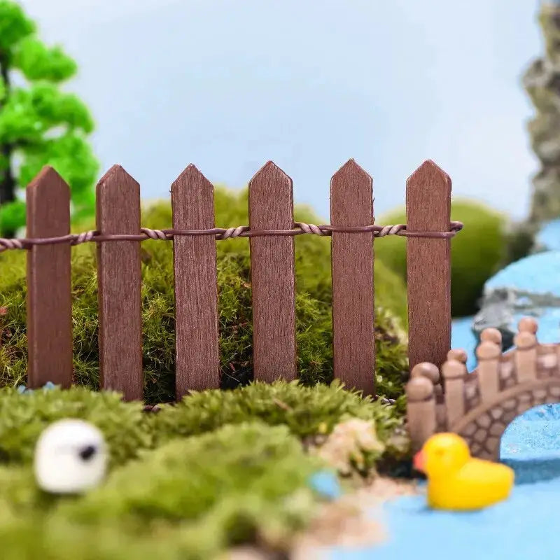 1pc Mini Fence, Garden And Bonsai Decoration Fairy Tale Garden Fence Wooden Decoration, DIY HandicraftProject Mini Picket Fence from PriceLows™
