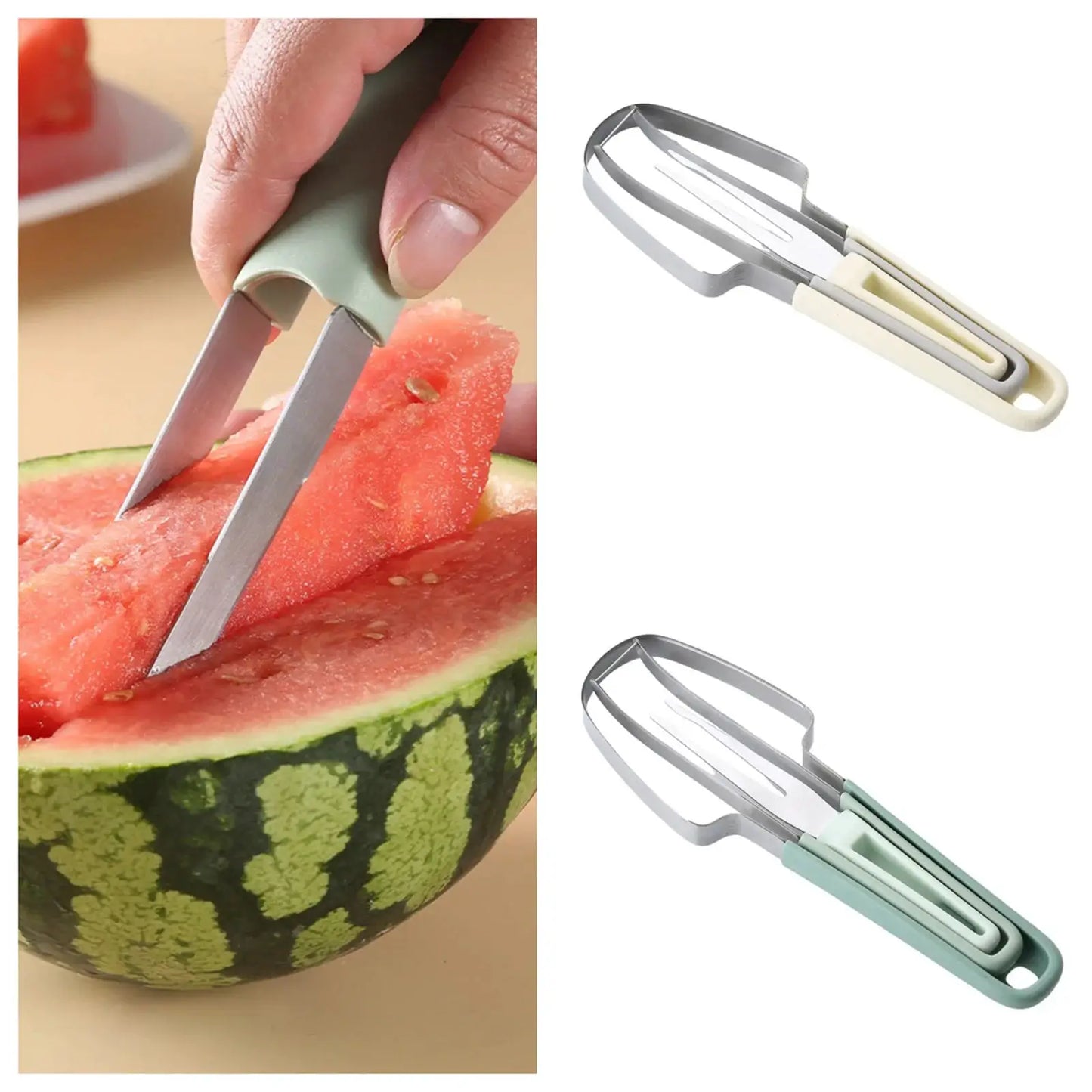 Watermelon Fork Slicer Cutter Stainless Steel Watermelon Popsicle Cutter for Camping Kitchen Gadgets from PriceLows™