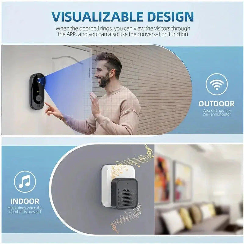 Smart Video Doorbell | 1080p Hd | Wifi Enabled | Outdoor Waterproof