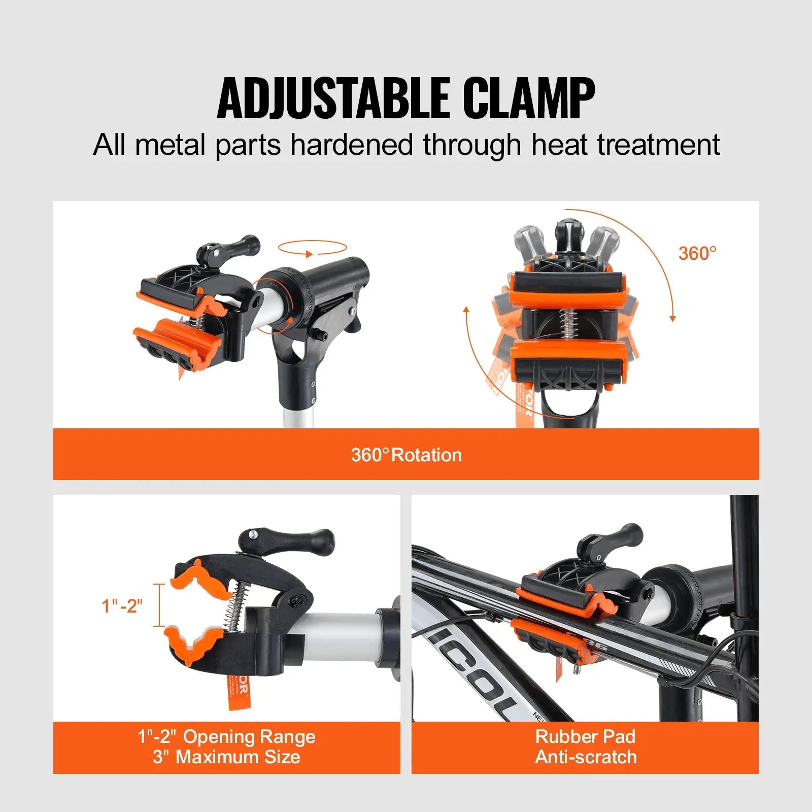SucceBuy Bike Repair Stand Heavy-duty Aluminum Adjustable Height Magnetic Tool Tray Telescopic Arm Foldable for Home Shops from PriceLows™