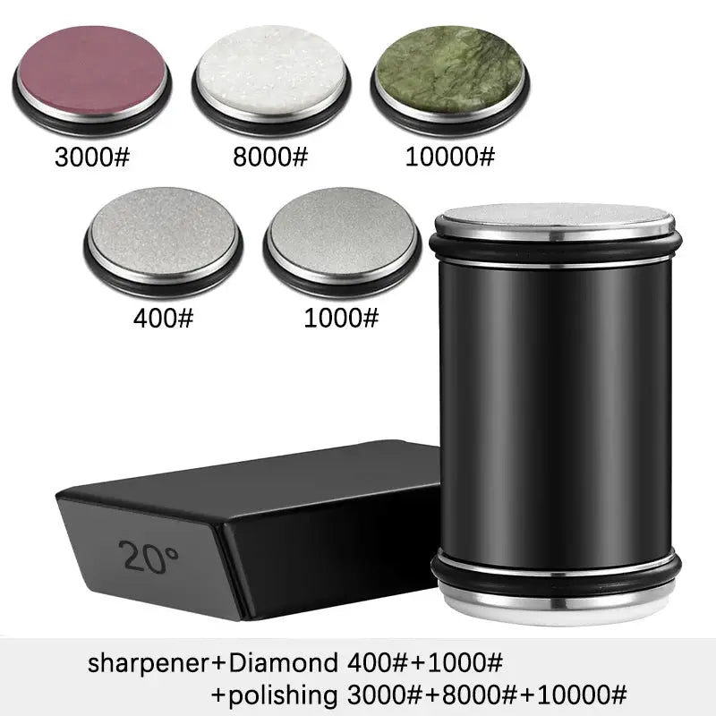Knife Sharpener | Double Sided Diamond | 15/20 Degree Magnetic Roller