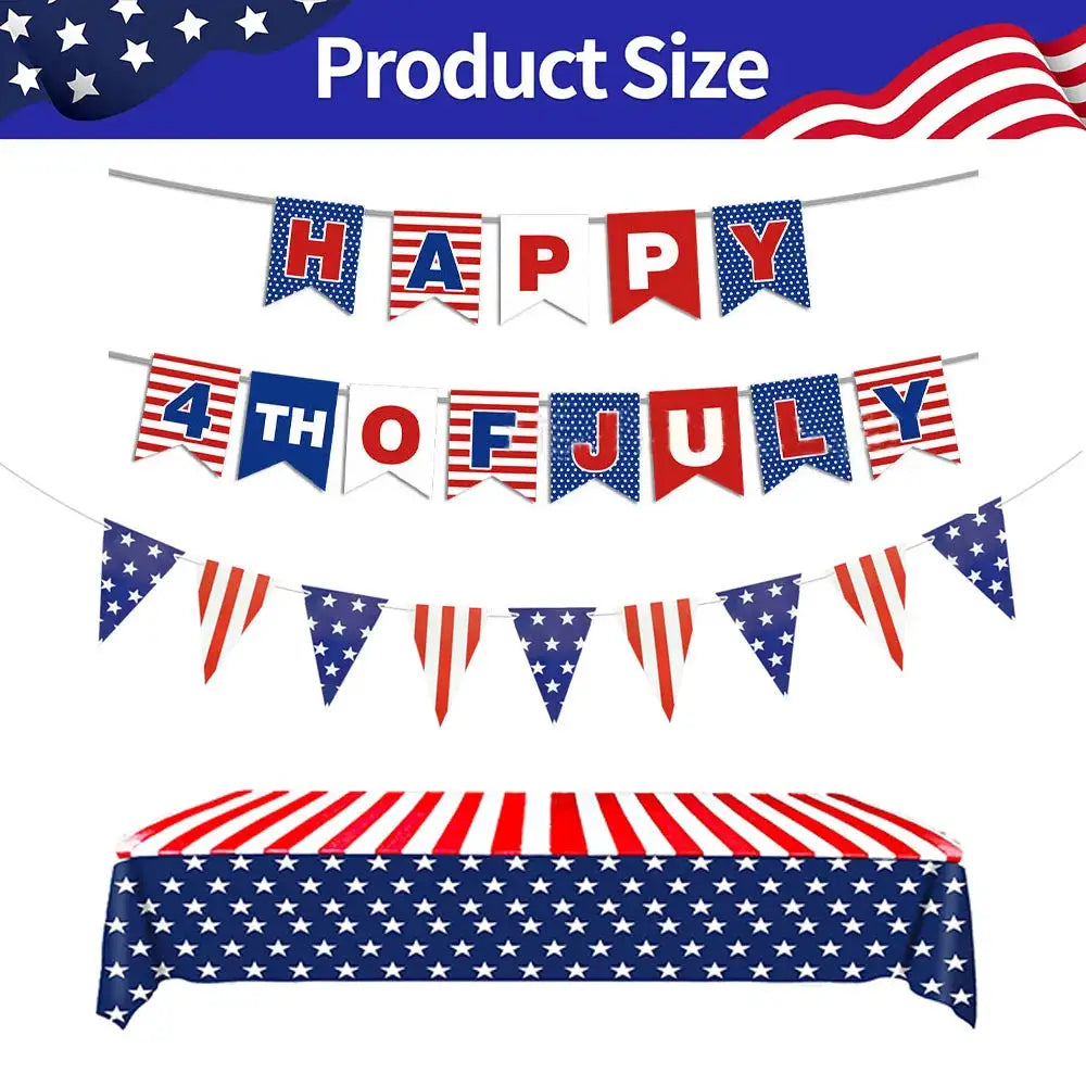 Patriotic Party Supplies | 4th Of July Banner, Balloon & Plate Set
