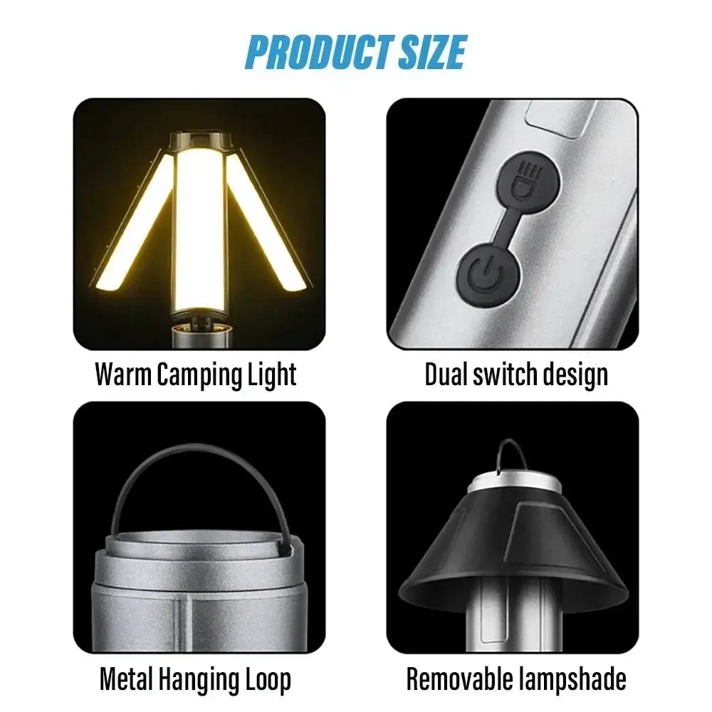 Camping Lantern | USB Rechargeable | LED Bulb | Foldable Stand Base