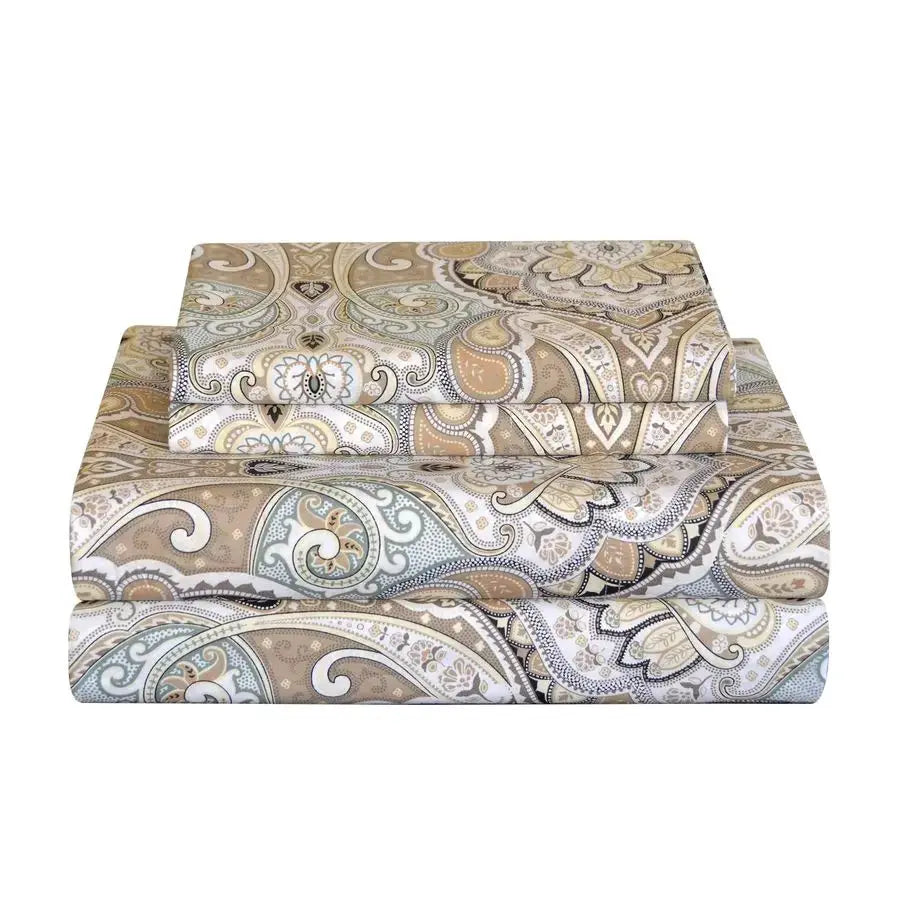 Bedding 4 Pieces Queen 100 Cotton Percale Sheets Printed Bed Sheet amp Pillowcase Sets Soft Cotton Bed Sheets Set Fits Mattress from PriceLows™