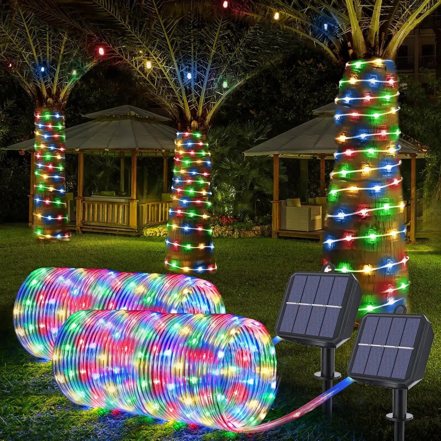 39FT 100LED Solar Rope Lights, Solar Powered Fairy Lights with 8 Lighting Modes for Party Garden Yard Home Holiday Tree Decorati from PriceLows™