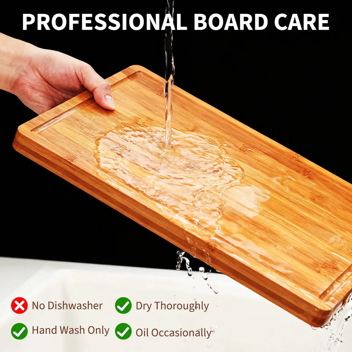 16x11 Inch Bamboo Cutting Board, Deep Juice Groove & Easy Grip Handles, Easy to | 11 Inch | Bamboo | Home