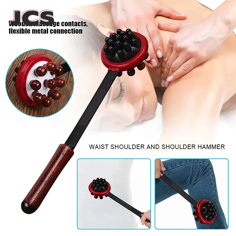 Wooden Massage Hammer | Ergonomic Design | Handheld Body Massager