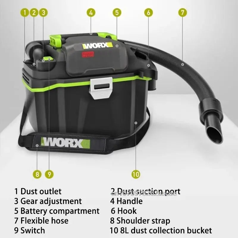 WORX WU036 16kPa Vacuum Cleaner Wet 20V dry Max 10L dry clean 8L Water 3.6m Handheld Powerful [Non Battery and Charger] from PriceLows™