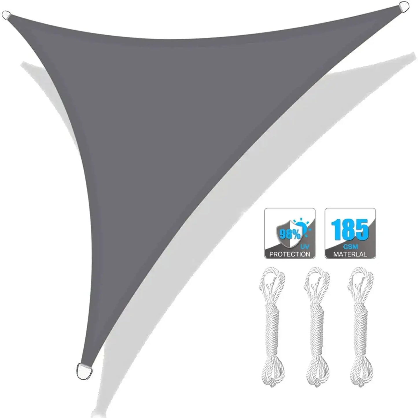 Triangle Sun Shade Sail | Waterproof HDPE | 5x5x5 Ft | Outdoor Patio Canopy
