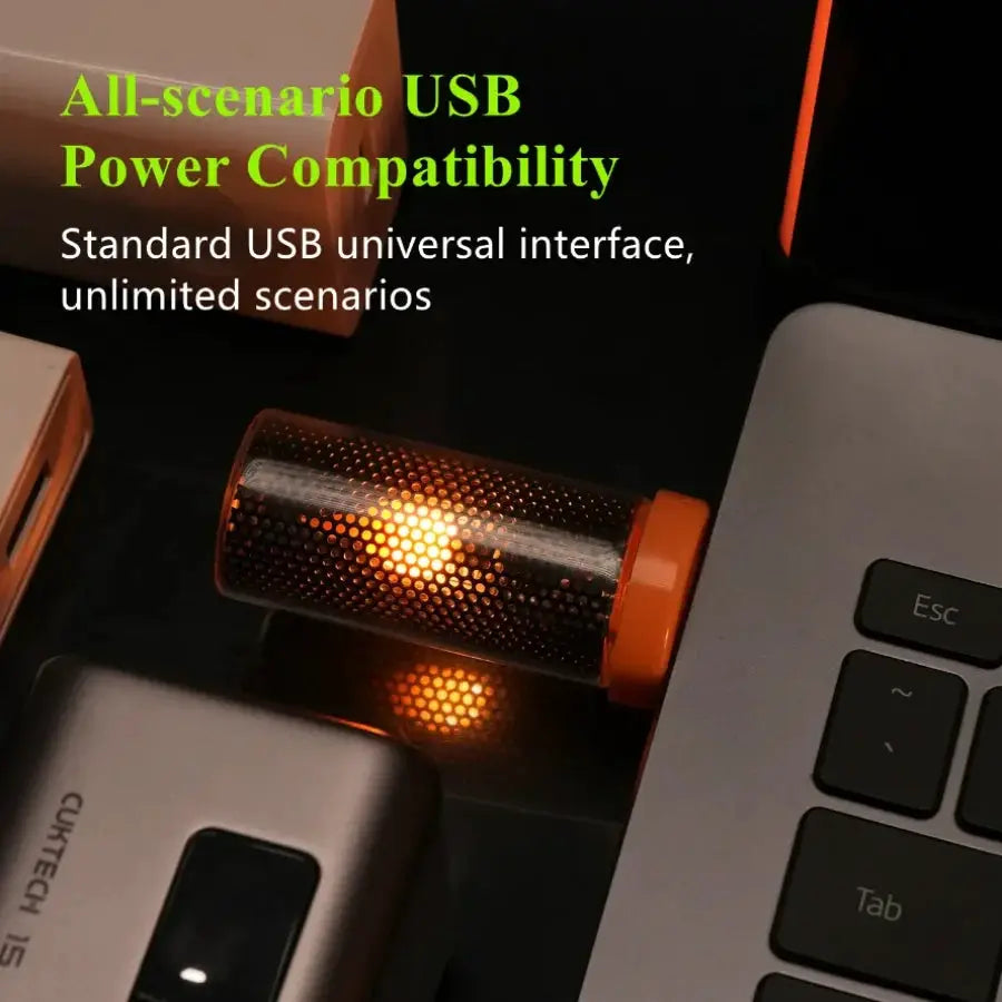 LED Flame Night Light | USB Powered | Frosted Glass | Indoor Lamp
