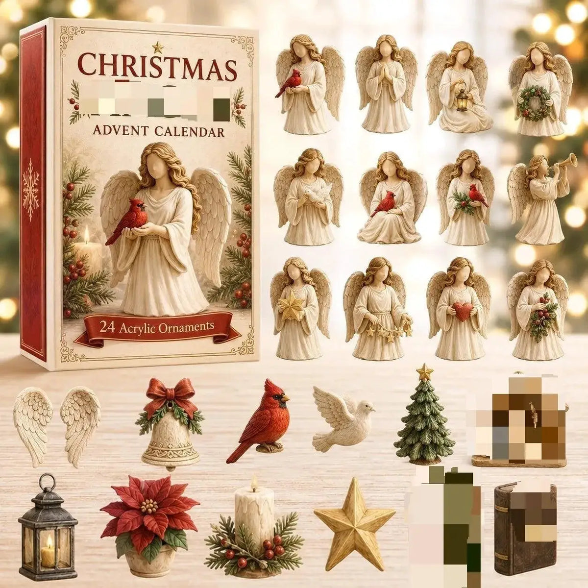 2026 Advent Calendar Snowman Set | 24 Pack Acrylic Ornaments | Seasonal Decor