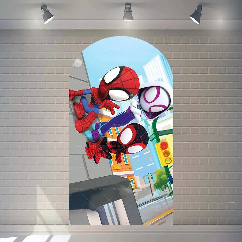 Spider-Man Arch Backdrop | Custom Name | Birthday Theme | Standard Size