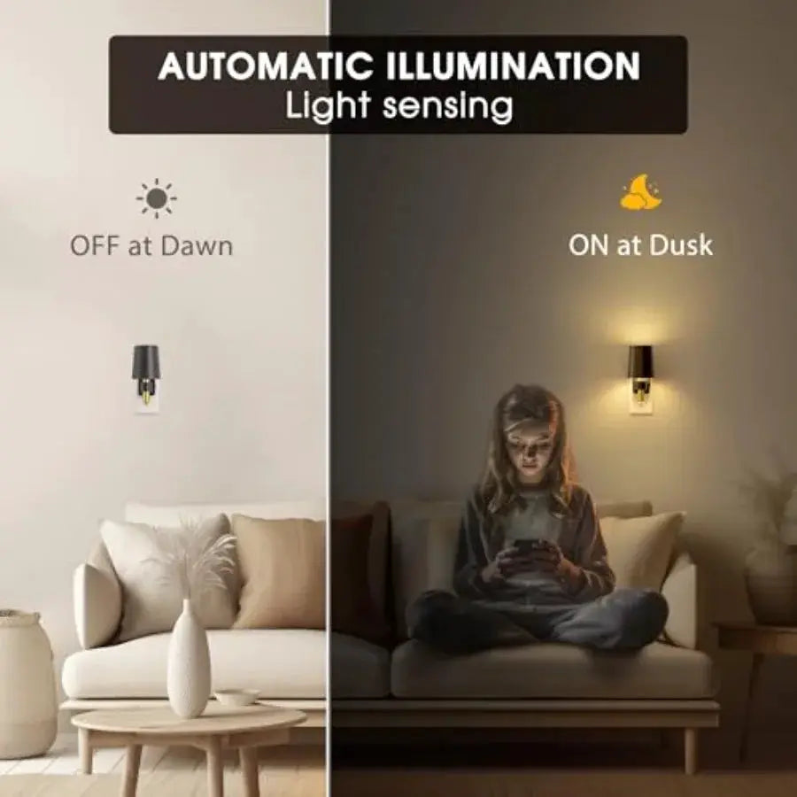 Night Light, Night Lights Plug into Wall, Dusk to Dawn Sensor, Soft White 3000K, 0-100LM, Plug in NightLight, Vintage Night Lig from PriceLows™