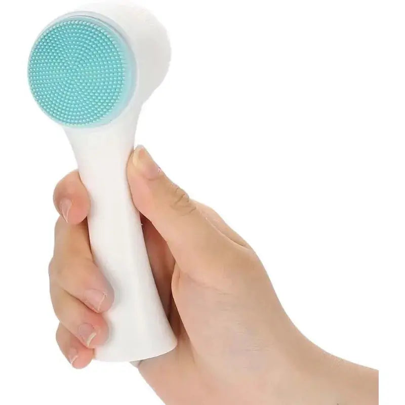 Facial Cleansing Brush | 2-in-1 Silicone And Bristle | Pore Cleanse And Massage
