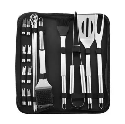 Barbecue Tool Set | Stainless Steel | 9-12 Piece Set | Cloth Bag Included