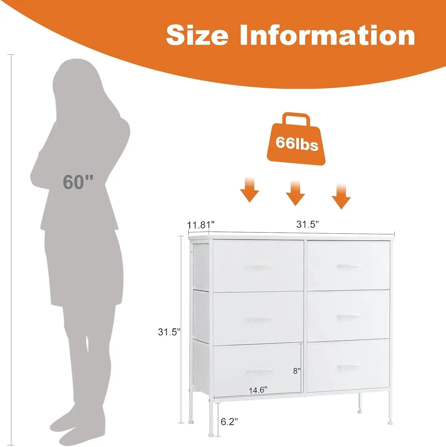JHK 6 Fabric Drawers Nightstand For Bedroom Bedside Sofa Table With Storage Closet Chest Clothes Display Cabinet Furniture from PriceLows™
