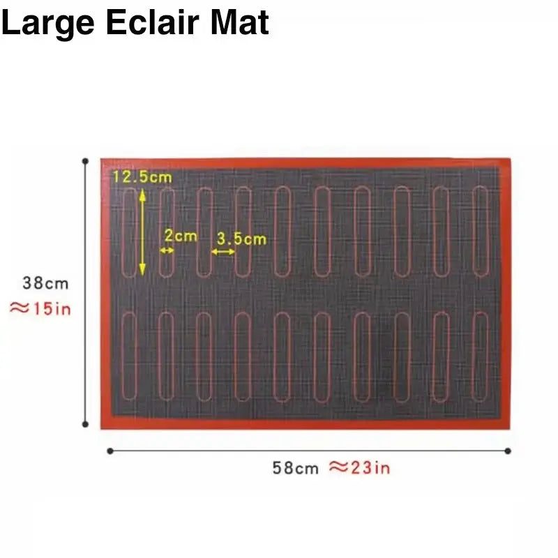 Silicone Baking Mat | Perforated Nonstick Surface | Eclair Macaron Pastry Mold