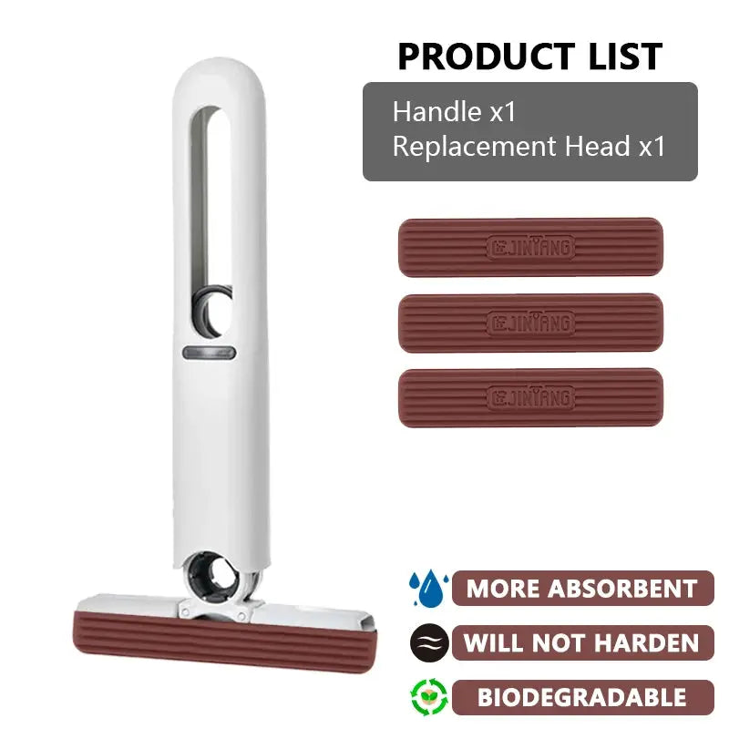 No hand washing required. Strong water absorption Mini squeezable mop with powerful folding design. Household cleaning tool. from PriceLows™