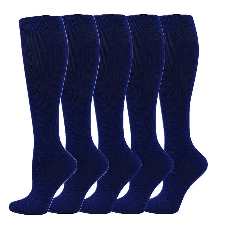 Compression Socks | 20-30 MmHg | Crew Length | 5 Pairs Nylon