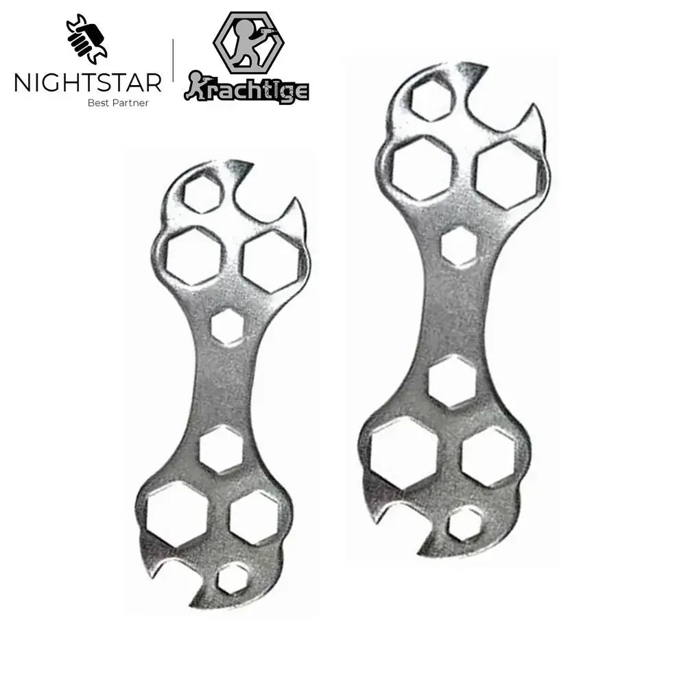 2Pcs 10-in-1 Multifunctional Wrench for Bicycle Repair - Portable Hand Tool with Multi-hole Flat Hexagon Design from PriceLows™