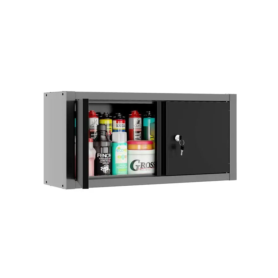 Metal Wall Mounted Cabinet with Two Lockable Doors, Hanging Steel Tool Chest, for Kitchen Warehouse Office Garage from PriceLows™